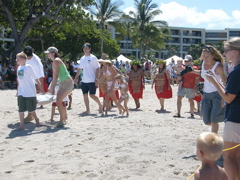 Accompanied by a Hula Halau
